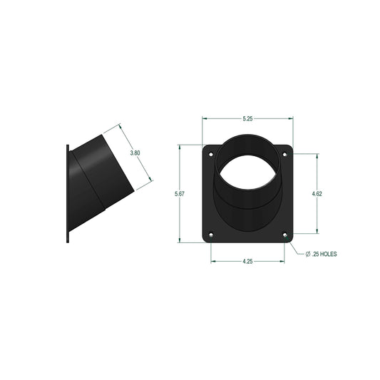 4 ABS Universal Dust Collection Port